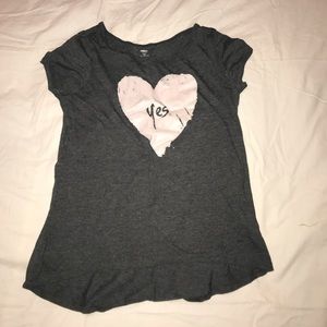 dark grey heart shirt